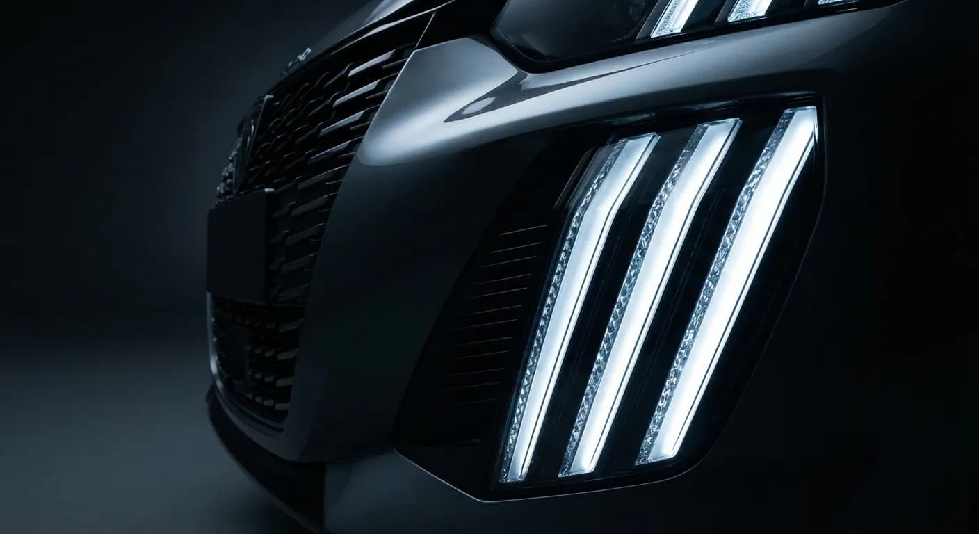 Détail signature lumineuse LED Peugeot 208