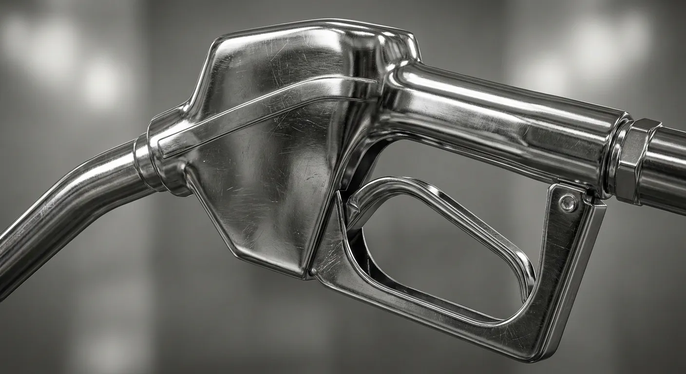 Détail d'un pistolet de carburant chromé pour l'essence et le GPL