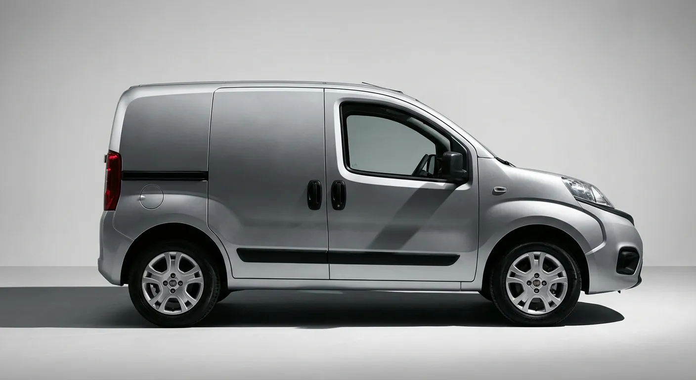 Vue latérale d'un Fiat Fiorino d'occasion sur fond neutre