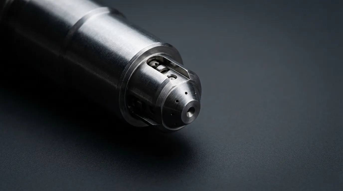 Injecteur diesel haute précision en gros plan, éclairage de studio