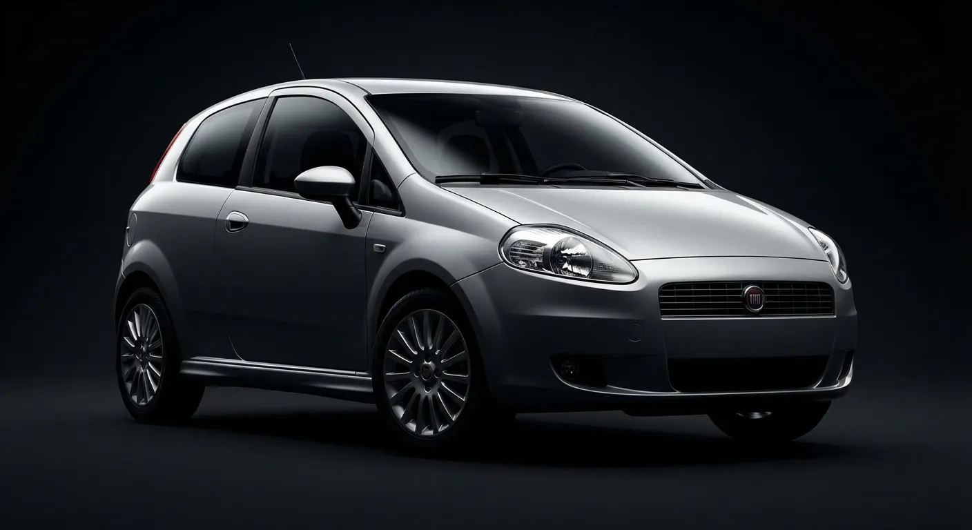 Vue frontale iconique de la Fiat Grande Punto 1.2