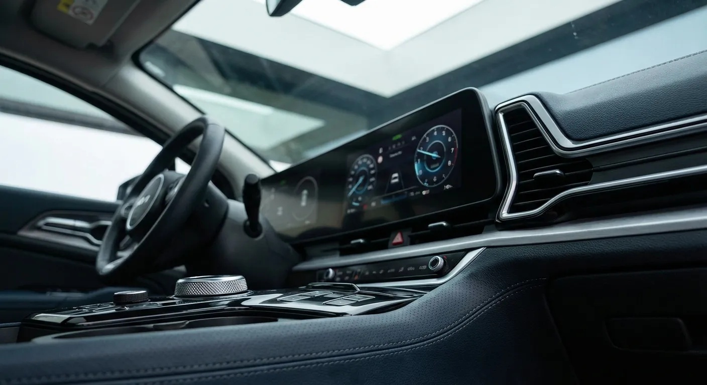 Détails de l'habitacle et du tableau de bord numérique du Kia Sportage Business